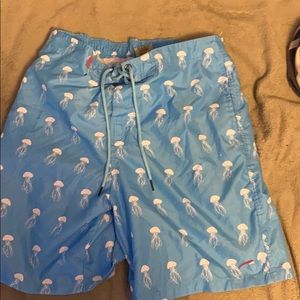 Blue jelly fish swim shorts